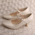 Womens Pointed Toe Mid-Heel Mary Janes